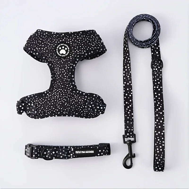 Dog Harness and Leash Set-Includes dog collar and leash,dog accessories for small dogs Chihuahua Teddy Bear French Bulldog