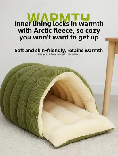 Cat bed mat winter autumn caterpillar cozy sleep house warm Nest safe breathable large space bed warm cat products cushions