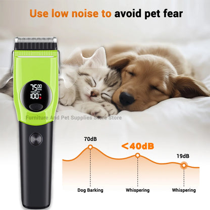 Pet Clipper Professional Dog Hair Trimmer Cat Grooming Shaver 7500/min LED suitable for large, medium, and small pets Trimmers