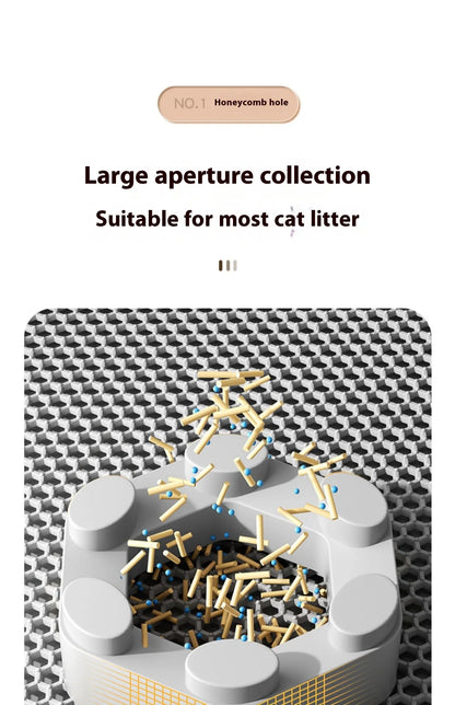 Cat Litter Mat 2-Layer Design Premium Sand Trapping Technology Waterproof Base Non-Slip Pet Floor Protector for Indoor Kittens