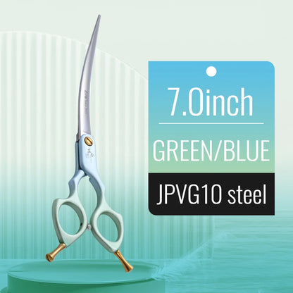 Fenice 6.0/6.5/7 Inch Professional Dog Grooming Scissors Curved Japan 440C Shear with High Quality Alloy Handle aseo de mascotas