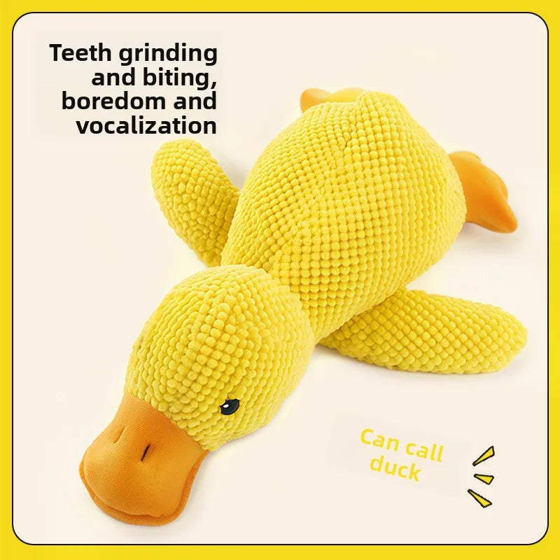 Things For Dogs Dogs Accessories Dog Supplies Plush Calming Duck Squeaky Toy Durable Puppy Sleep Companion Luxury Pet Gift