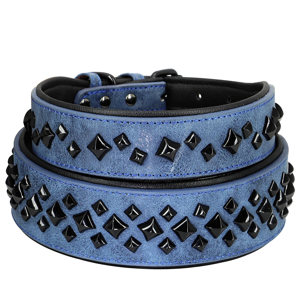 Dog Collar For Large Dogs Cool Spikes Studded Leather Pet Collars For German Shepherd Mastiff Rottweiler Bulldog Accessories
