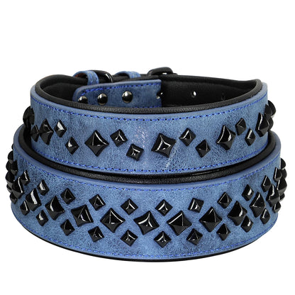 Dog Collar For Large Dogs Cool Spikes Studded Leather Pet Collars For German Shepherd Mastiff Rottweiler Bulldog Accessories