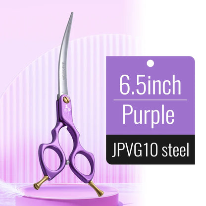 Fenice 6.0/6.5/7 Inch Professional Dog Grooming Scissors Curved Japan 440C Shear with High Quality Alloy Handle aseo de mascotas
