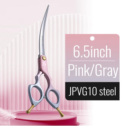 Fenice 6.0/6.5/7 Inch Professional Dog Grooming Scissors Curved Japan 440C Shear with High Quality Alloy Handle aseo de mascotas