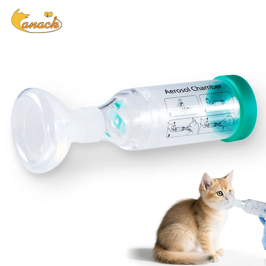 Cat Aerosol Chamber Pet Dog Portable Inhaler Spacer With Breathing Indicator Silicone Mask For Veterinary Equipment Vet Clinic