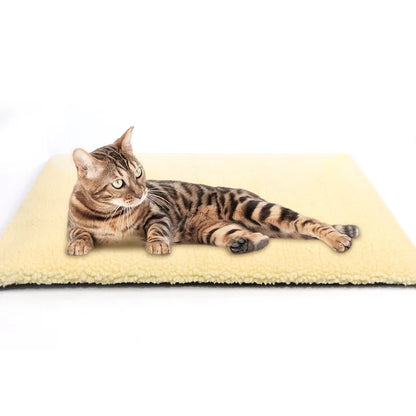 Self-Warming Pet Bed, Winter Heated Dog Mat with Sherpa Fleece - Thermal Cat Pad for Indoor Use, Thick Plush Crate Mattress
