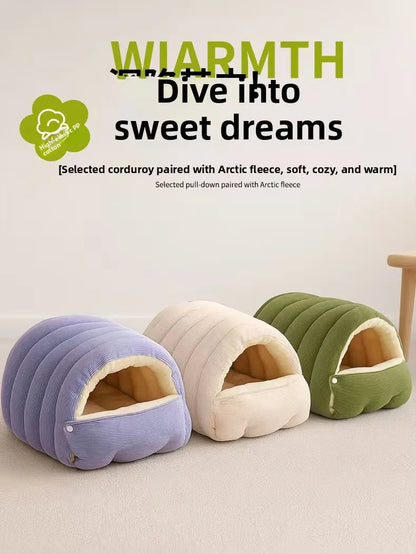 Cat bed mat winter autumn caterpillar cozy sleep house warm Nest safe breathable large space bed warm cat products cushions
