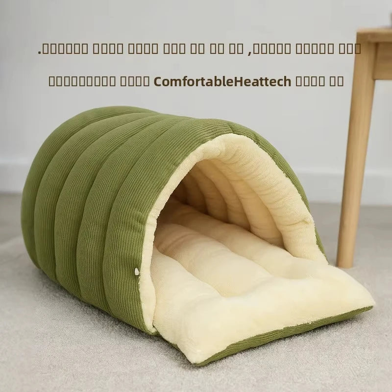 Cat bed mat winter autumn caterpillar cozy sleep house warm Nest safe breathable large space bed warm cat products cushions