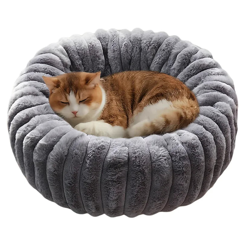Plush Round Pet Mat Thickened Winter Warm Cat Bed Universal Bite-Resistant and Non-Slip