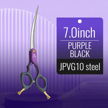 Fenice 6.0/6.5/7 Inch Professional Dog Grooming Scissors Curved Japan 440C Shear with High Quality Alloy Handle aseo de mascotas