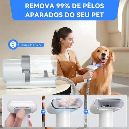 NewPet 2.5L Pet Grooming Kit Vacuum Cleaner for Dog 99% Pet Hair Low Noise & 3 Levels Suction with 7 Grooming Shedding Tools