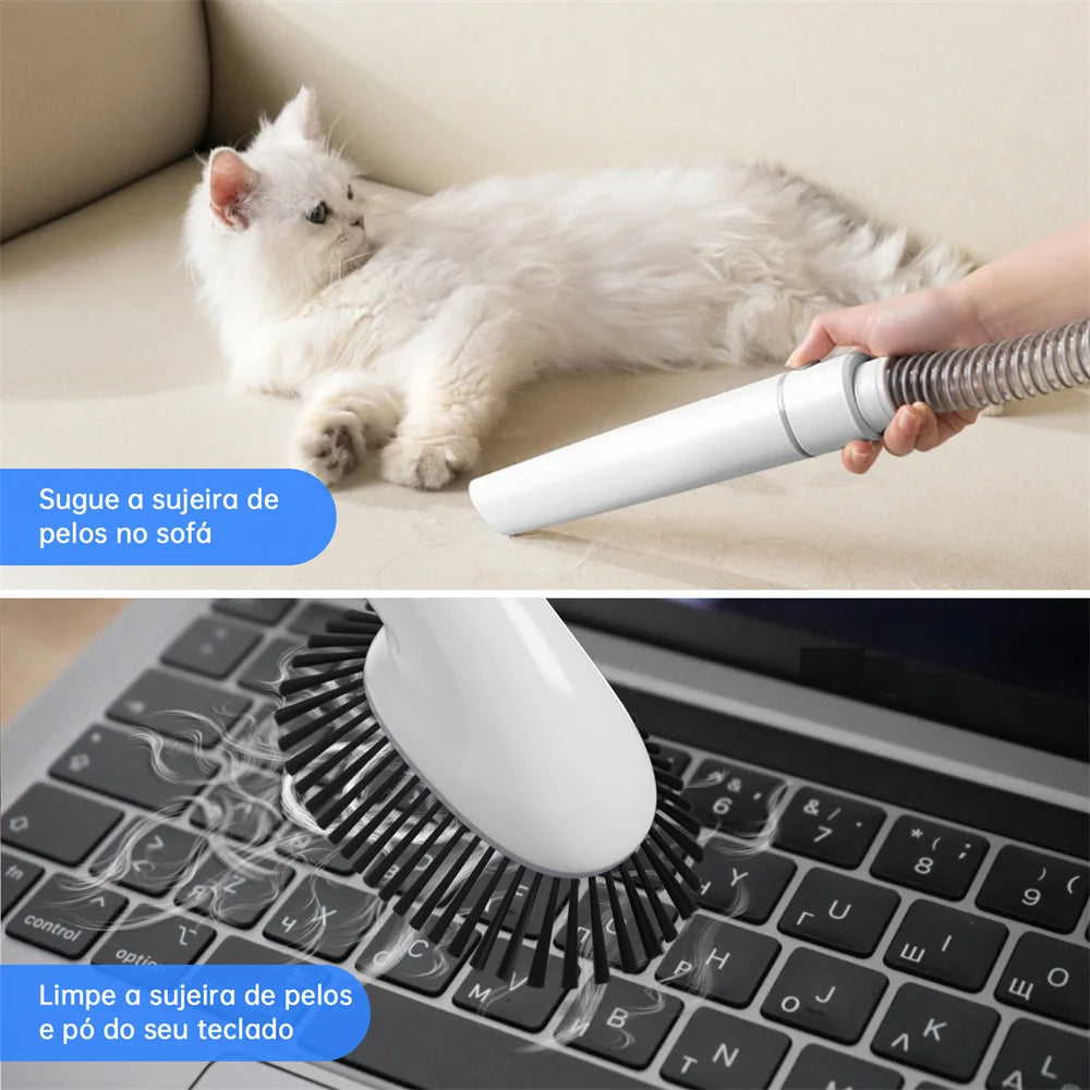 NewPet 2.5L Pet Grooming Kit Vacuum Cleaner for Dog 99% Pet Hair Low Noise & 3 Levels Suction with 7 Grooming Shedding Tools