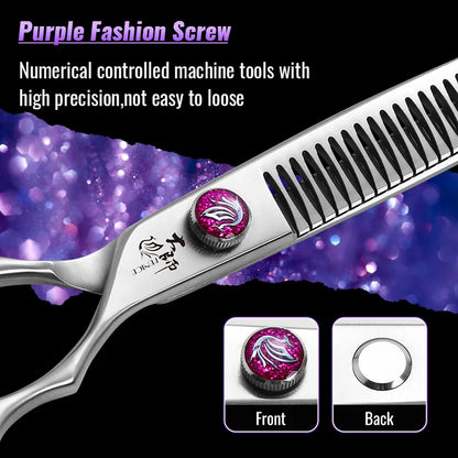 Fenice 7.0/7.5/8.0 inch  Professional Pet Grooming Shears Fishbone Teeth Straight/Curved Chunker Scissors JP440C Groomer Tools