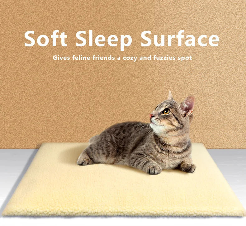 Self-Warming Pet Bed, Winter Heated Dog Mat with Sherpa Fleece - Thermal Cat Pad for Indoor Use, Thick Plush Crate Mattress