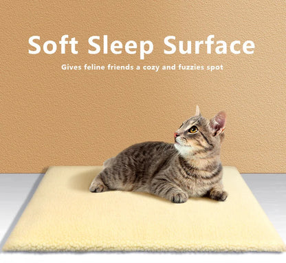 Self-Warming Pet Bed, Winter Heated Dog Mat with Sherpa Fleece - Thermal Cat Pad for Indoor Use, Thick Plush Crate Mattress