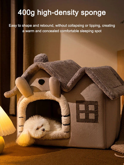 Foldable Dog House Kennel Bed Mat For Small Medium Dogs Cats Winter Warm Cat Bed Nest Pet Products Basket Pets Puppy Cave Sofa