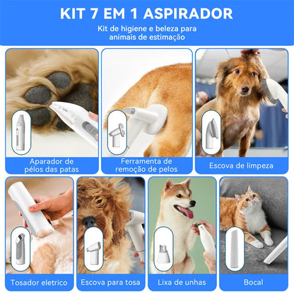 NewPet 2.5L Pet Grooming Kit Vacuum Cleaner for Dog 99% Pet Hair Low Noise & 3 Levels Suction with 7 Grooming Shedding Tools