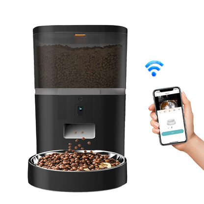 4L Double Meal Camera APP Automatic Pet Feeder Time For Pet Cats Dog Food Stainless Steel Bowl Video Dispenser Smart Pet Feeder