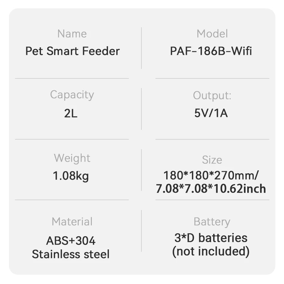 ROJECO Automatic Pet Feeder 2L Smart Cat Food Kibble Dispenser Wi-Fi App Remote Control Auto Dog Feeder For Cat Pet Accessories