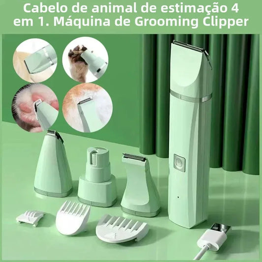 4-in-1 Multi-functional type c charge Dog Clippers Cordless pet Shaver Clippers Trimmers Low Noise Pet Grooming Tools
