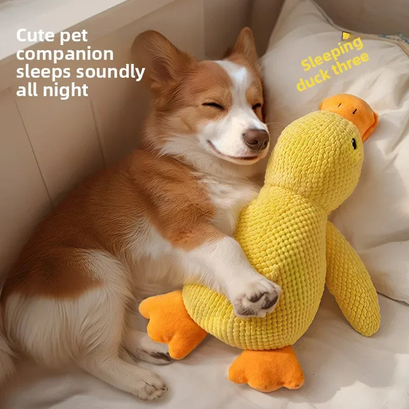Things For Dogs Dogs Accessories Dog Supplies Plush Calming Duck Squeaky Toy Durable Puppy Sleep Companion Luxury Pet Gift