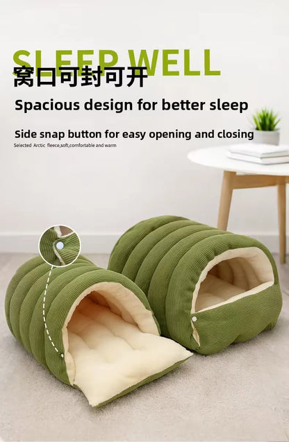Cat bed mat winter autumn caterpillar cozy sleep house warm Nest safe breathable large space bed warm cat products cushions
