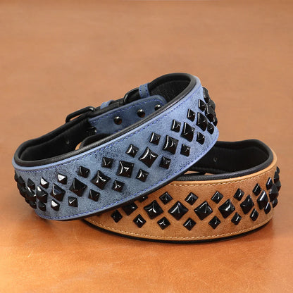Dog Collar For Large Dogs Cool Spikes Studded Leather Pet Collars For German Shepherd Mastiff Rottweiler Bulldog Accessories