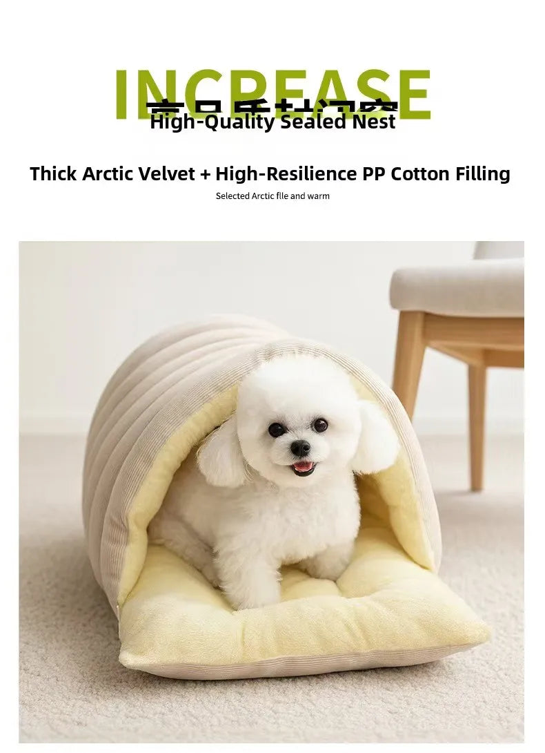Cat bed mat winter autumn caterpillar cozy sleep house warm Nest safe breathable large space bed warm cat products cushions