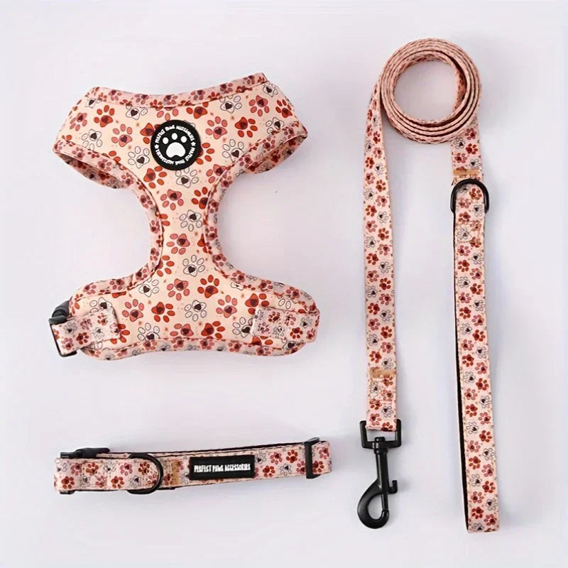 Dog Harness and Leash Set-Includes dog collar and leash,dog accessories for small dogs Chihuahua Teddy Bear French Bulldog