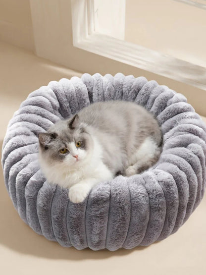 Plush Round Pet Mat Thickened Winter Warm Cat Bed Universal Bite-Resistant and Non-Slip