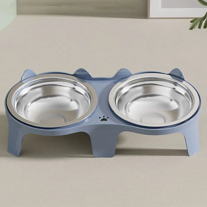 1PC Stainless Steel Cat Food & Water Bowl with Anti-Tip Design Large Capacity Easy-Eat Design for Pet Dog Cat  Feeding Food Bowl