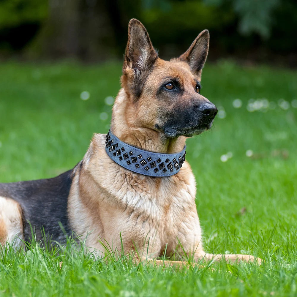 Dog Collar For Large Dogs Cool Spikes Studded Leather Pet Collars For German Shepherd Mastiff Rottweiler Bulldog Accessories