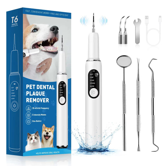 CURVY MOON Dog Use Ultrasonic Tooth Cleaner Dog Cat Pet Dental Scaler for Tartar Removal Teeth Cleaning Tool with LED Light