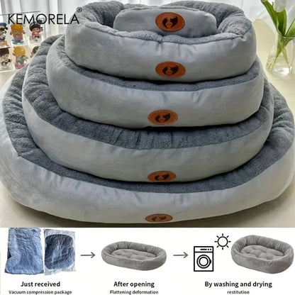 Cozy Oval Snuggle Pet Bed, Plush & Thickened Cat Bed Warm and Secure Bed for Cats and Small Medium Dogs, All Seasons