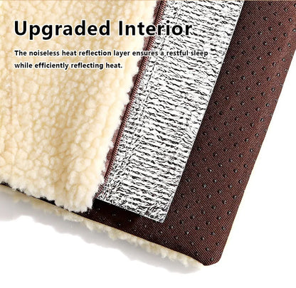 Self-Warming Pet Bed, Winter Heated Dog Mat with Sherpa Fleece - Thermal Cat Pad for Indoor Use, Thick Plush Crate Mattress