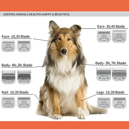 Dog Grooming Clipper Replacement Blades Compatible with Andis Pet Clipper/Oster-A5/Wahl KM-10 Series Dog Clipper