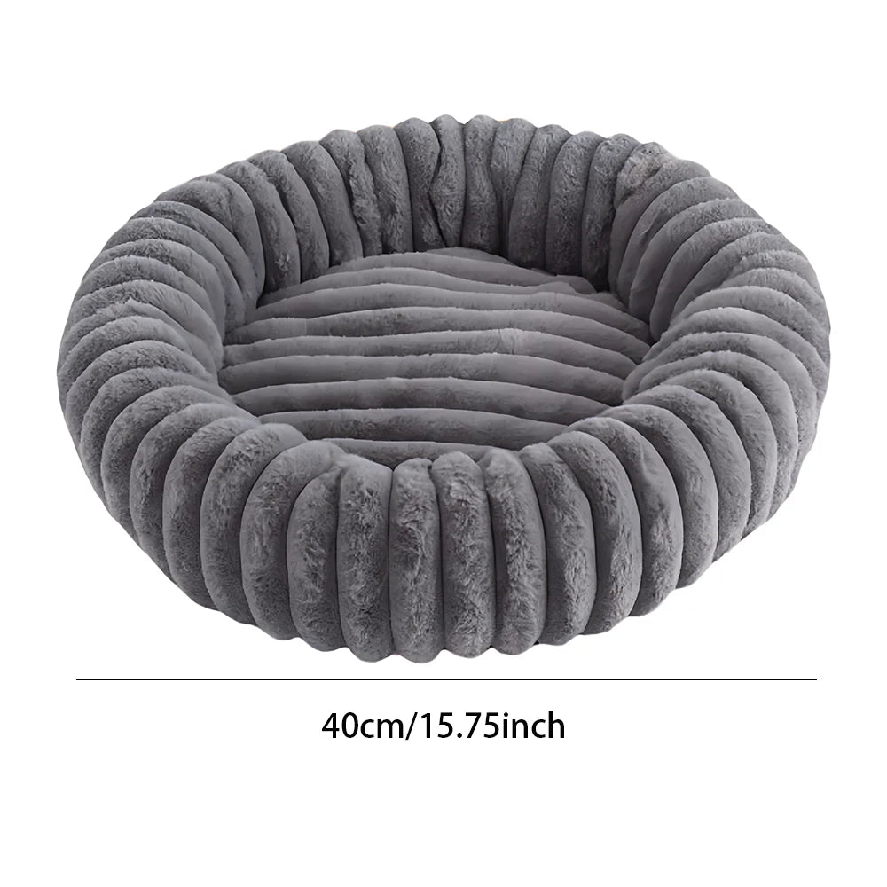 Plush Round Pet Mat Thickened Winter Warm Cat Bed Universal Bite-Resistant and Non-Slip