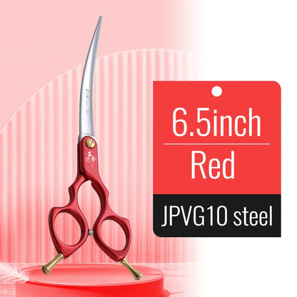 Fenice 6.0/6.5/7 Inch Professional Dog Grooming Scissors Curved Japan 440C Shear with High Quality Alloy Handle aseo de mascotas