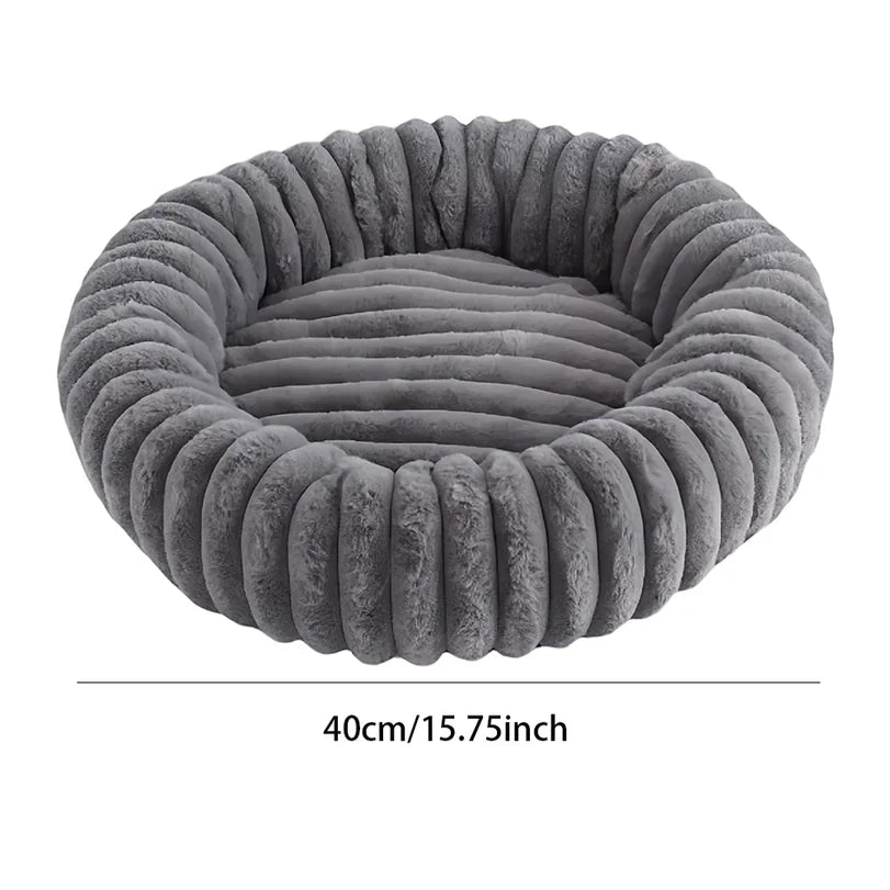Plush Round Pet Mat Thickened Winter Warm Cat Bed Universal Bite-Resistant and Non-Slip